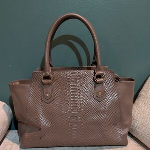 Cuore & Pelle "Musette" Carryall Leather Satchel In Taupe/Beige~Used